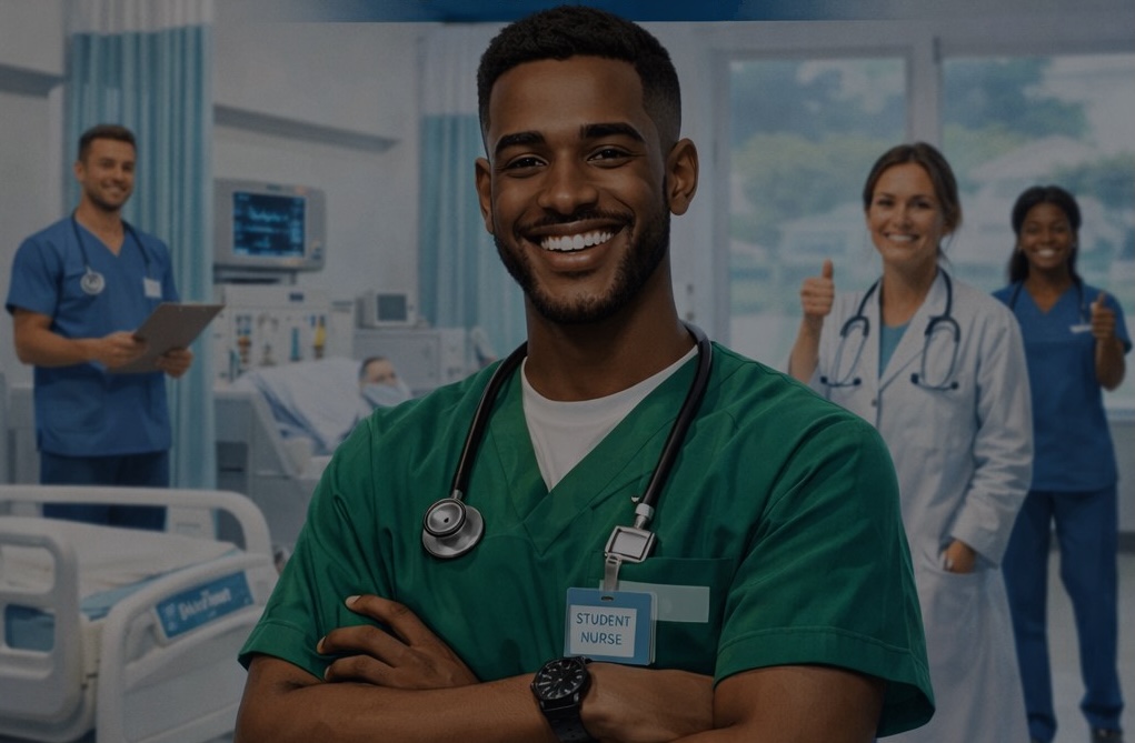 Nursing students learning